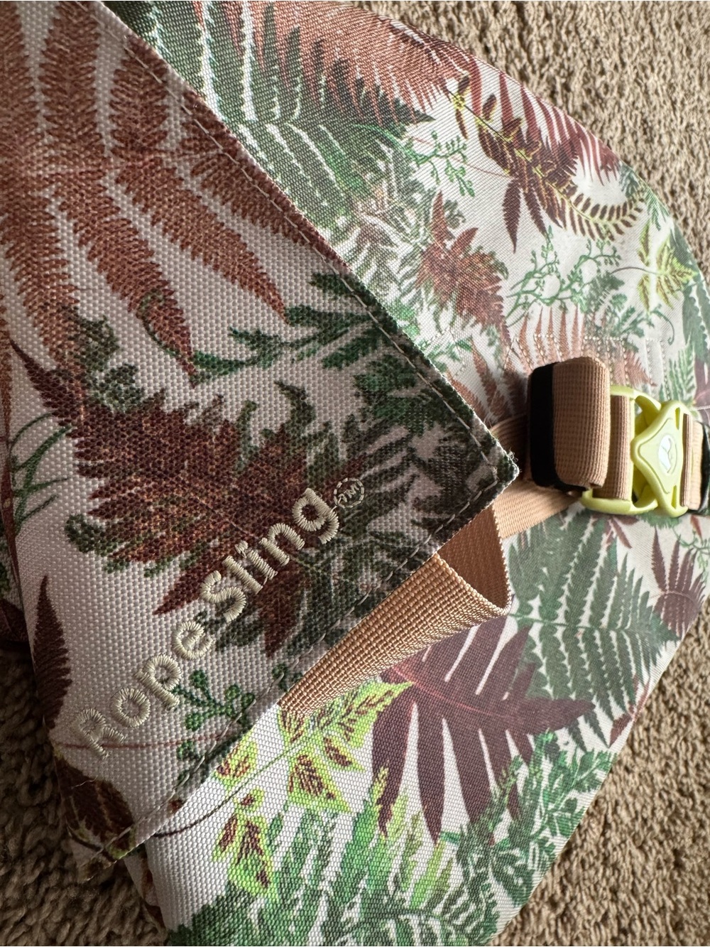 Kavu Fern Print Sling Bag - Green, Brown, Cream - Picture 4 of 5